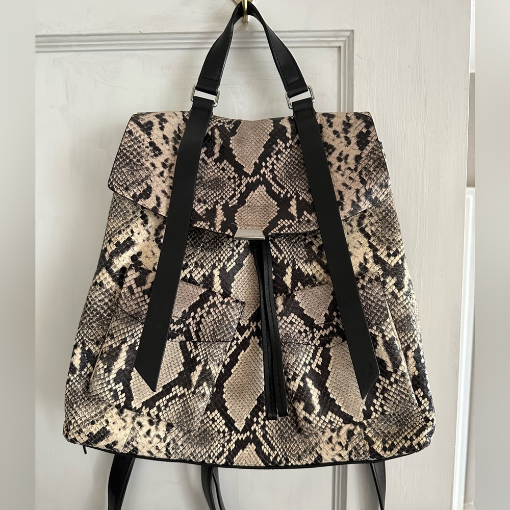 AllSaints Sliver Snake-print Backpack